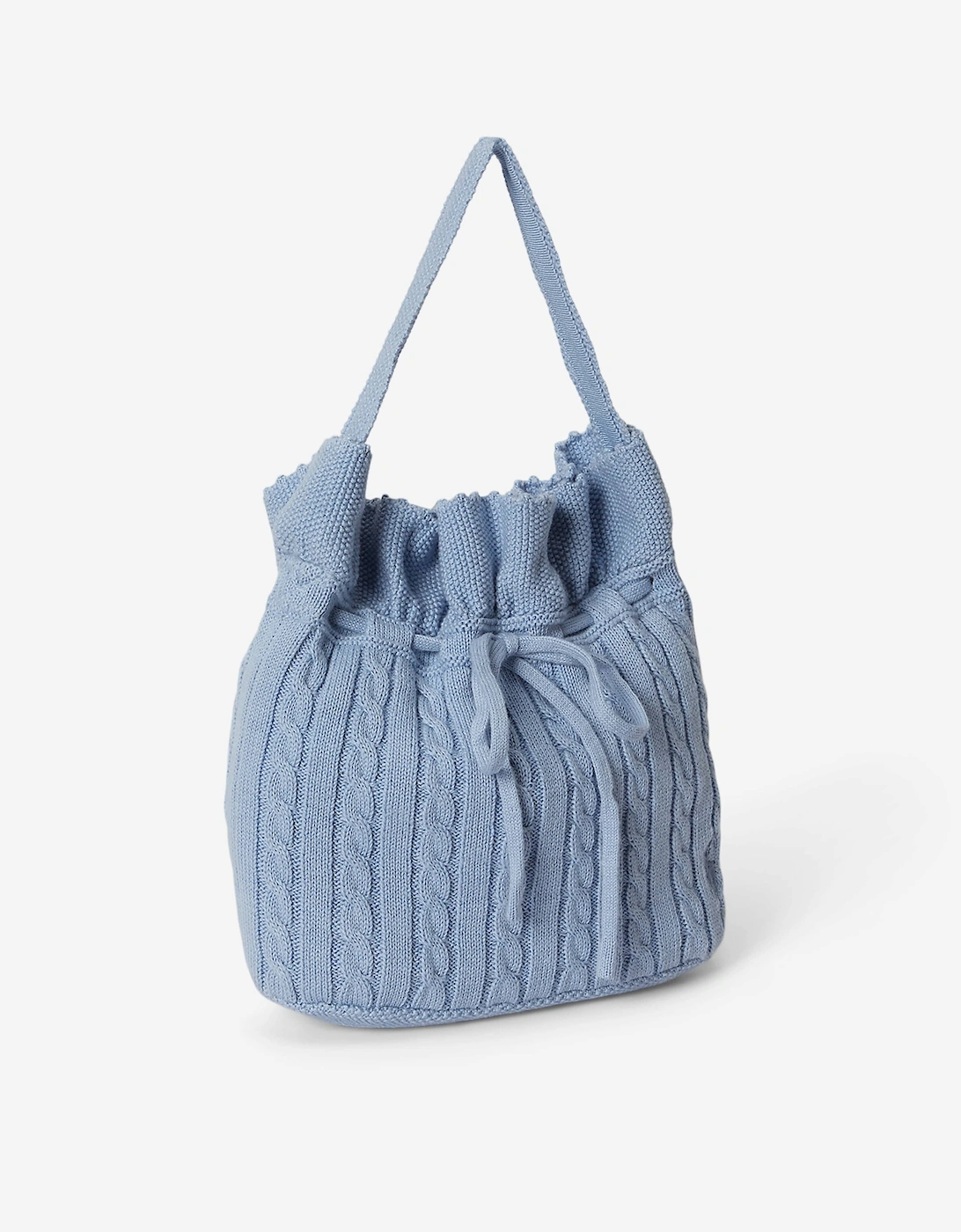 Girls Drawstring Bucket Bag in Blue (27cm)