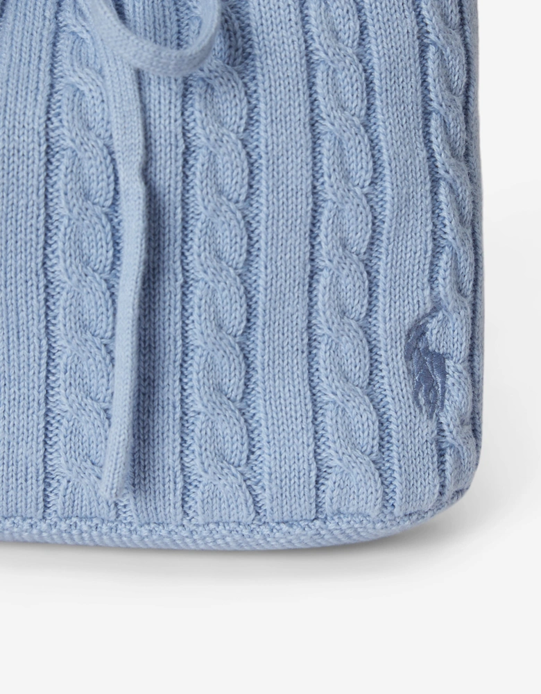 Girls Drawstring Bucket Bag in Blue (27cm)