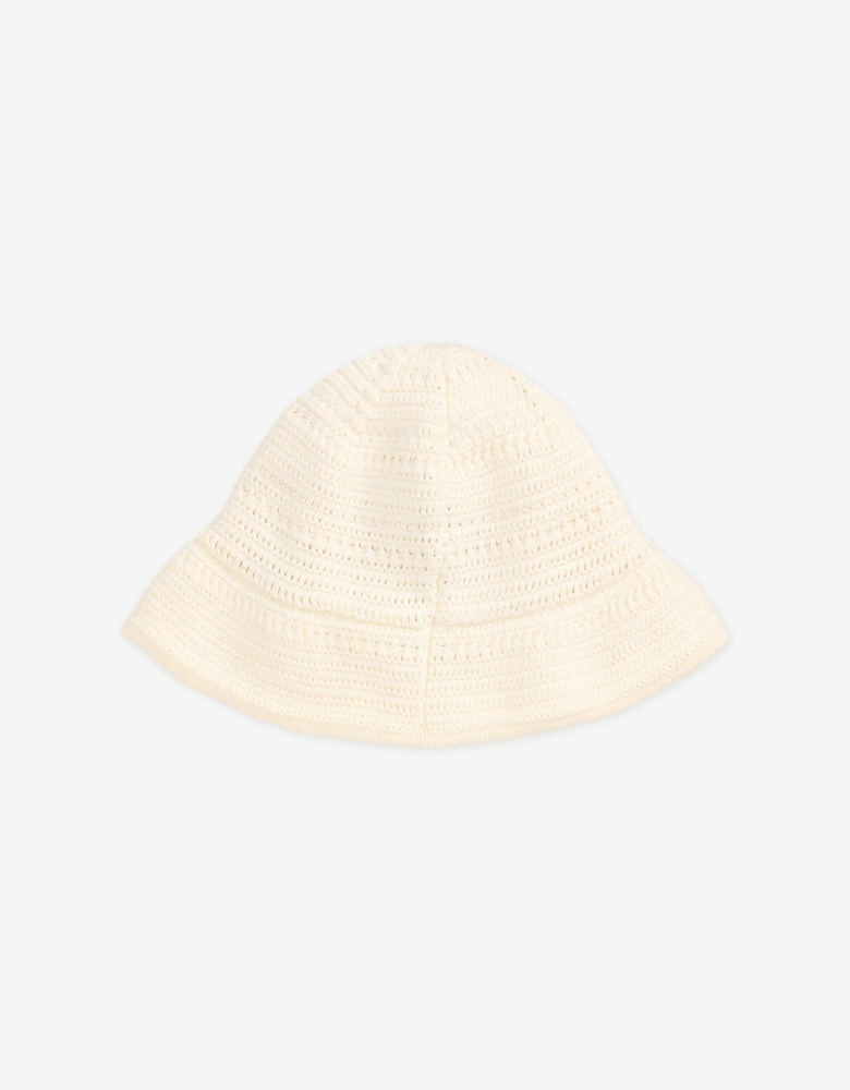 Girls Cotton Bucket Hat in Ivory