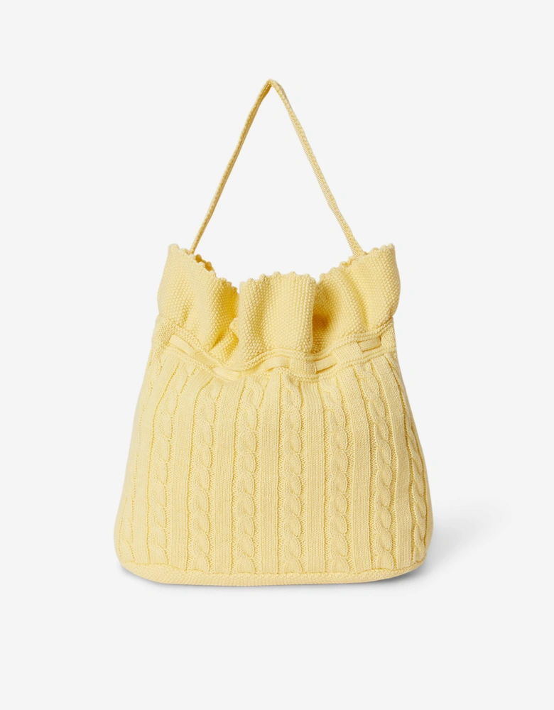 Girls Drawstring Bucket Bag in Yellow (27cm)
