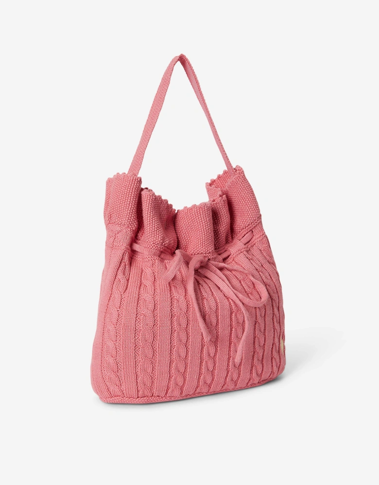 Girls Drawstring Bucket Bag in Pink (27cm)