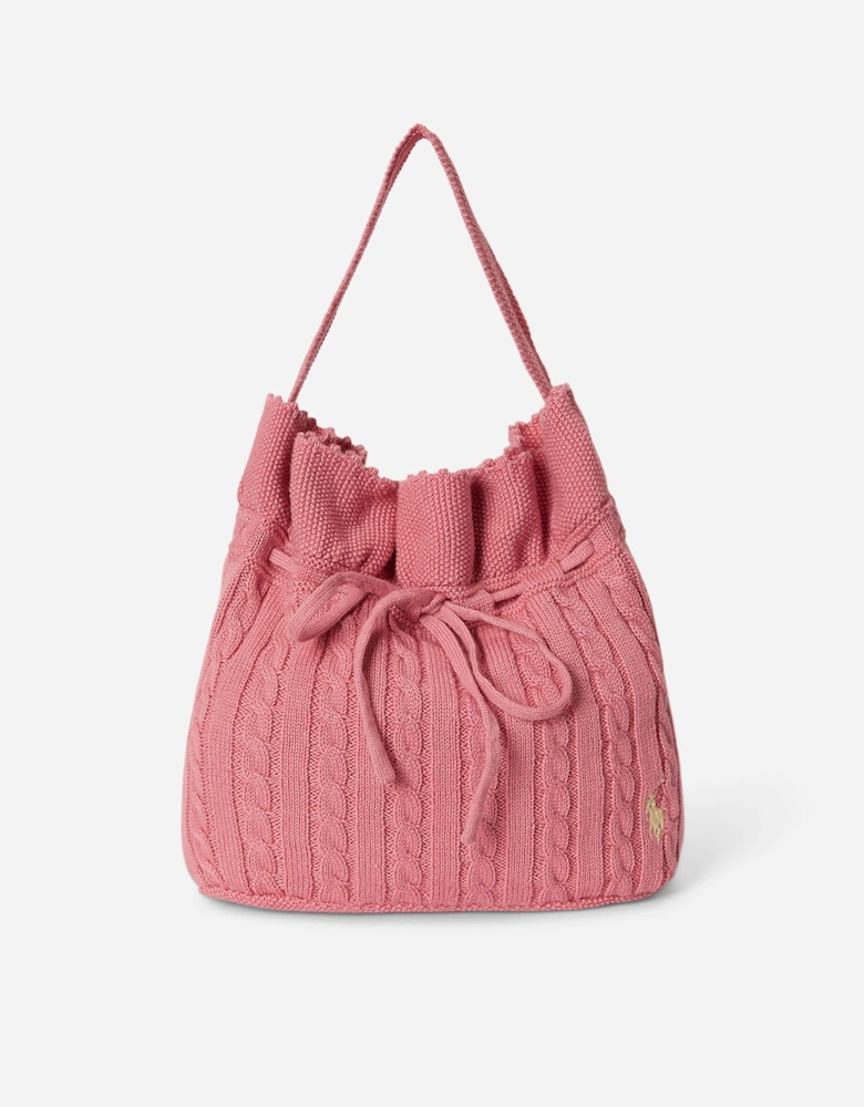 Girls Drawstring Bucket Bag in Pink (27cm)