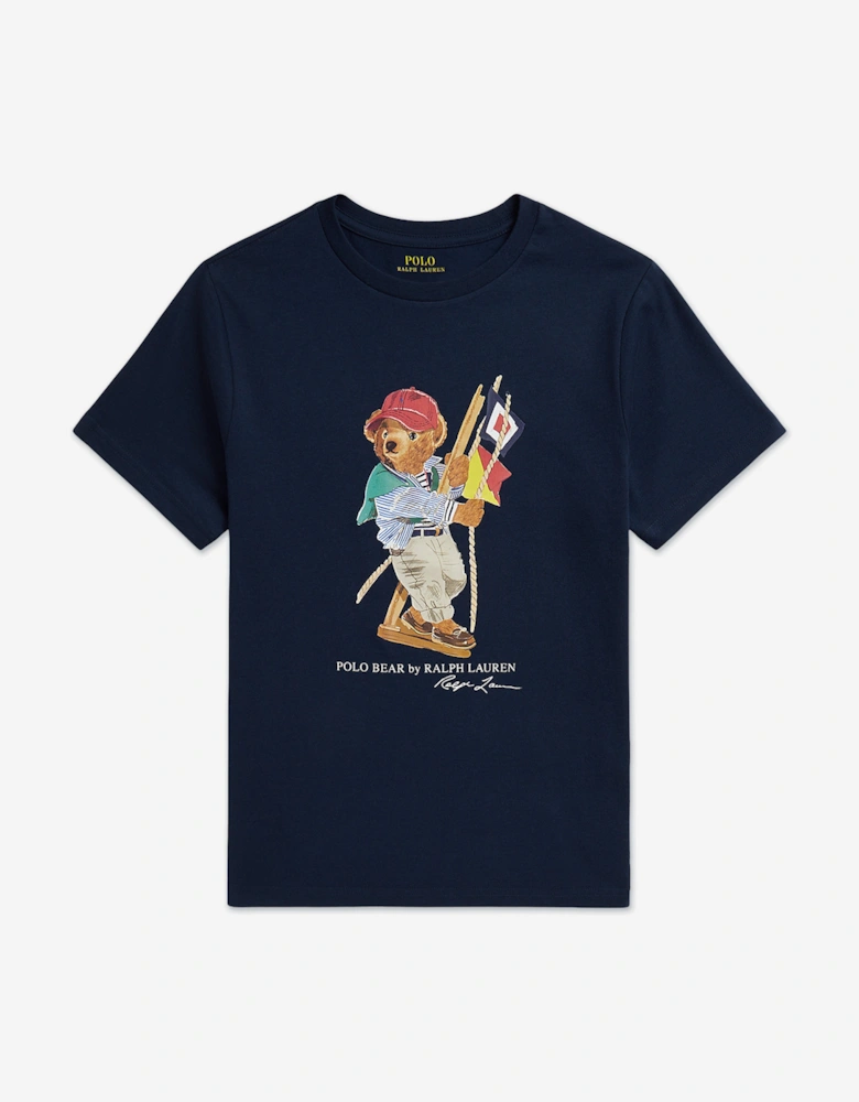 Boys Polo Bear Jersey T-Shirt in Navy