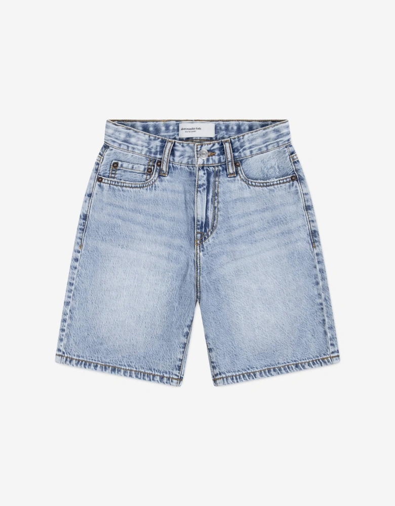 Boys Long Denim Shorts in Blue