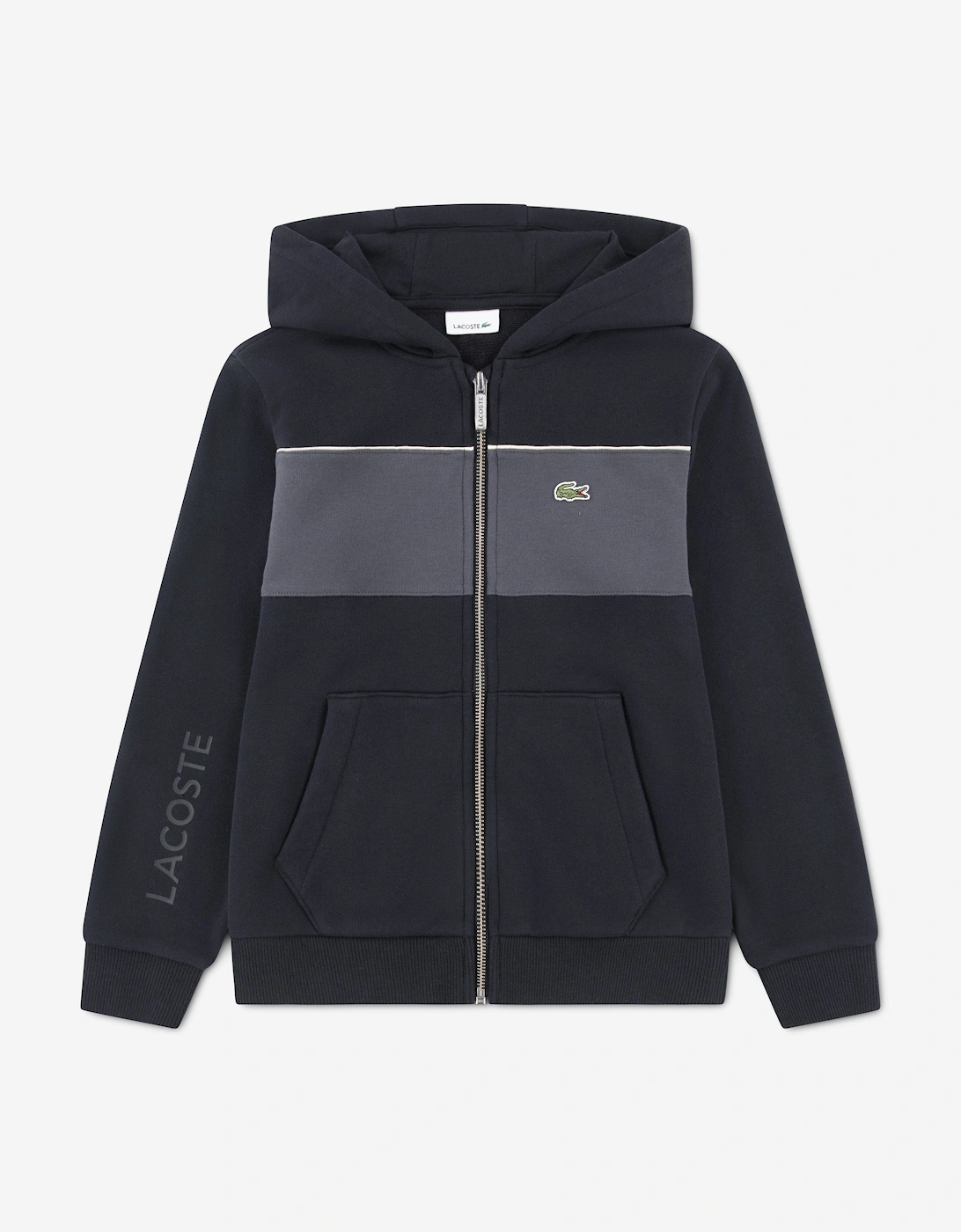 Lacoste Boys Black 'S Colourblock Hoodie In  8 Years Size 8 Yrs Kids