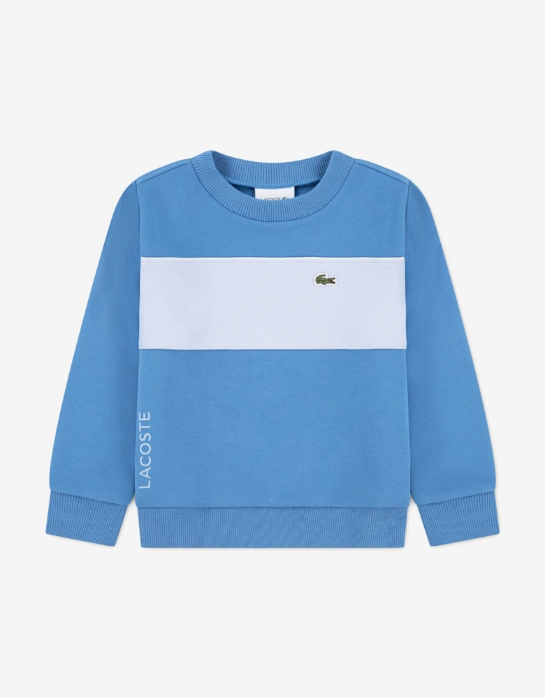 Boys Colourblock Crew Sweatshirt in Blue