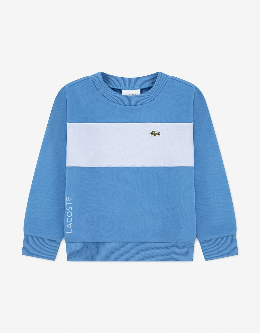Lacoste Boys Blue 'S Colourblock Crew Sweatshirt In - Size: 16 Years Kids