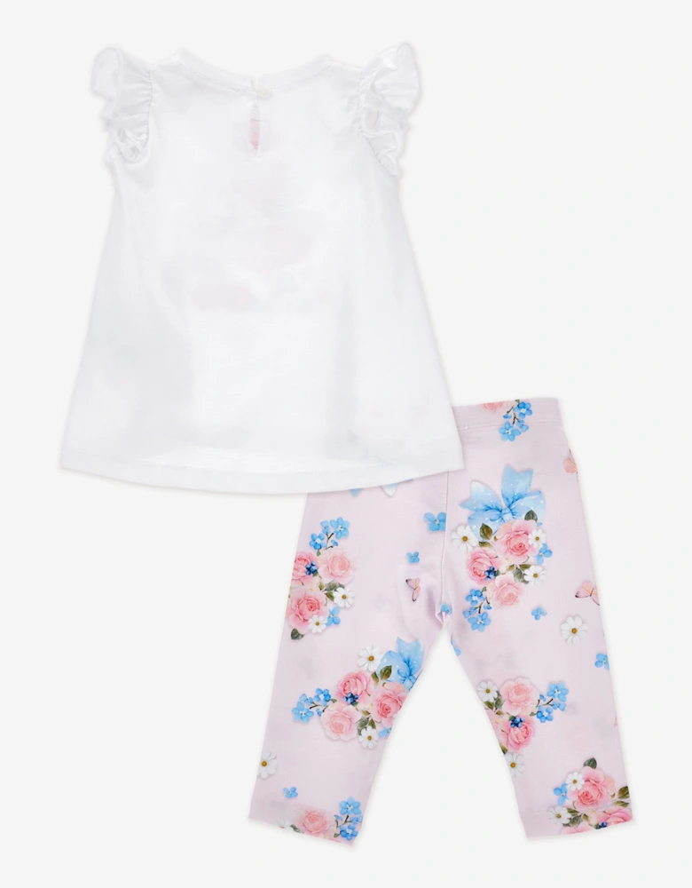 Baby Girls Maxi T-Shirt and Leggings Set in Pink