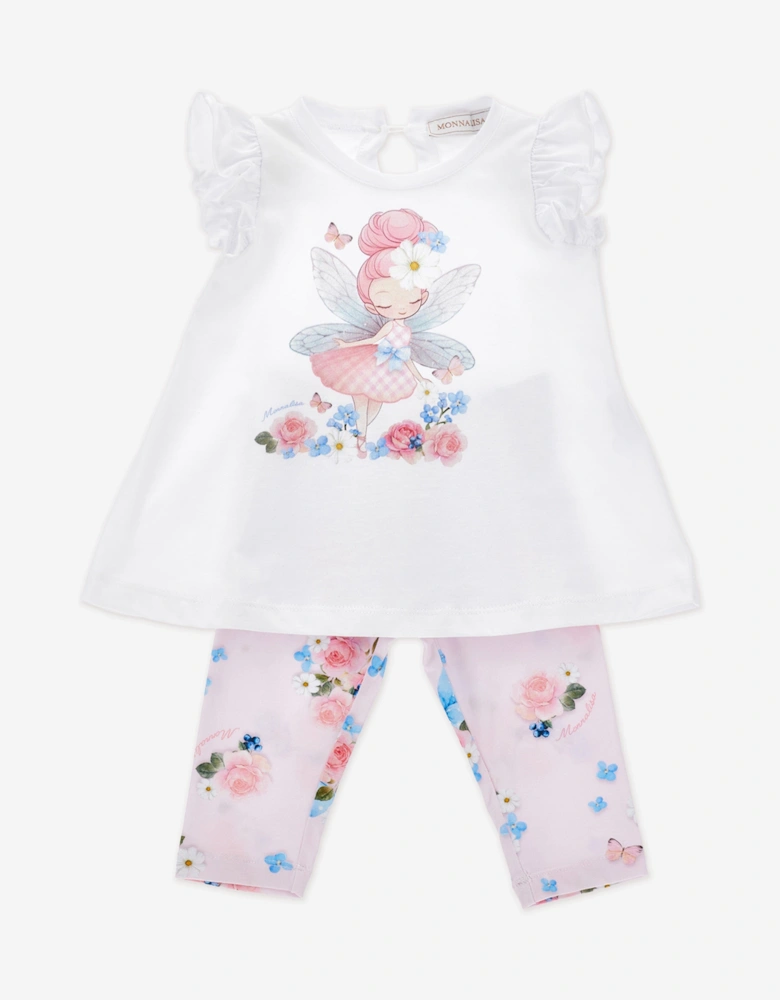 Baby Girls Maxi T-Shirt and Leggings Set in Pink