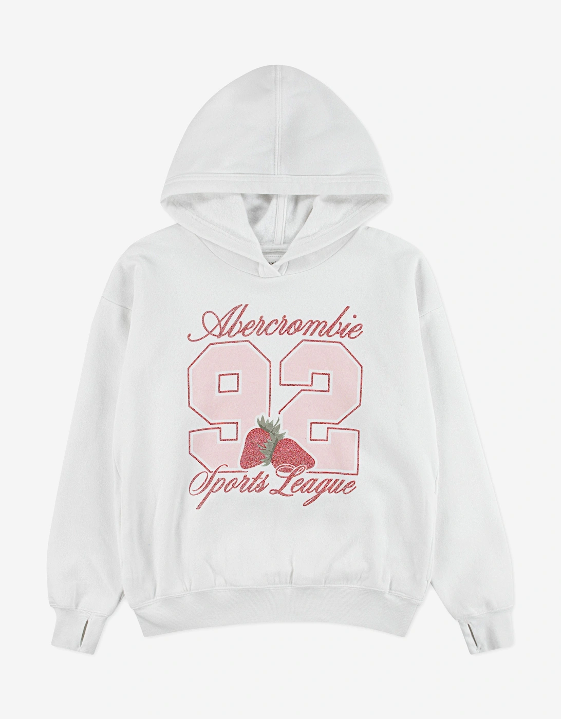 Abercrombie & Fitch Girls White 'S 52 Strawberry Hoodie In - Size: 13 Years/14 Years Kids