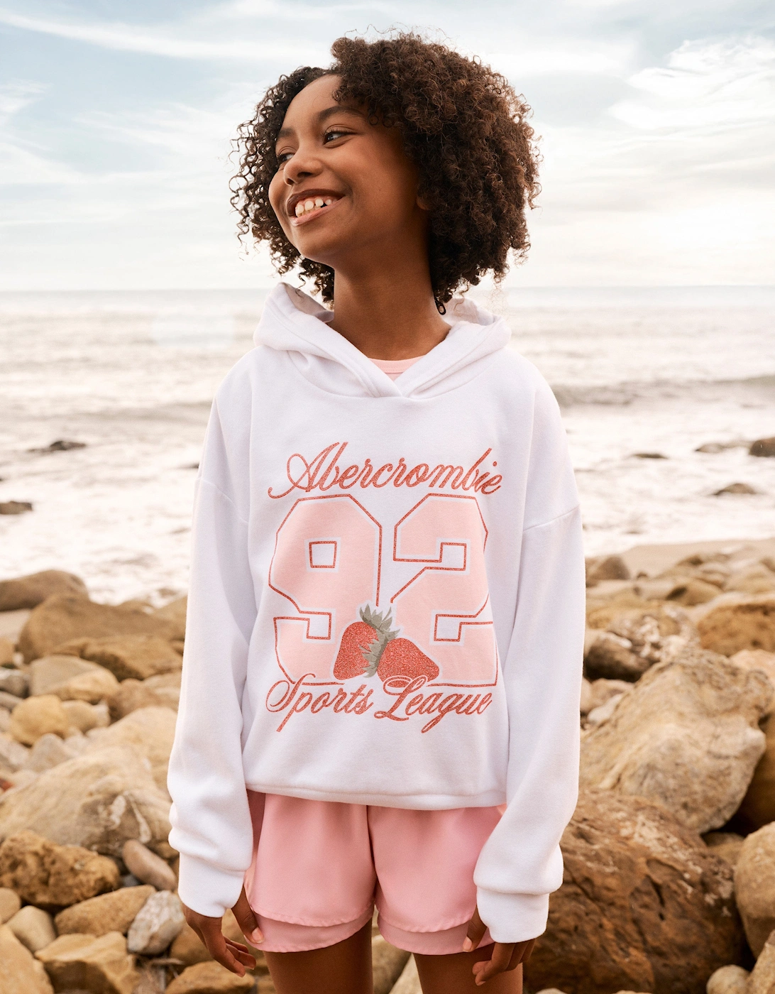 Girls 52 Strawberry Hoodie in White