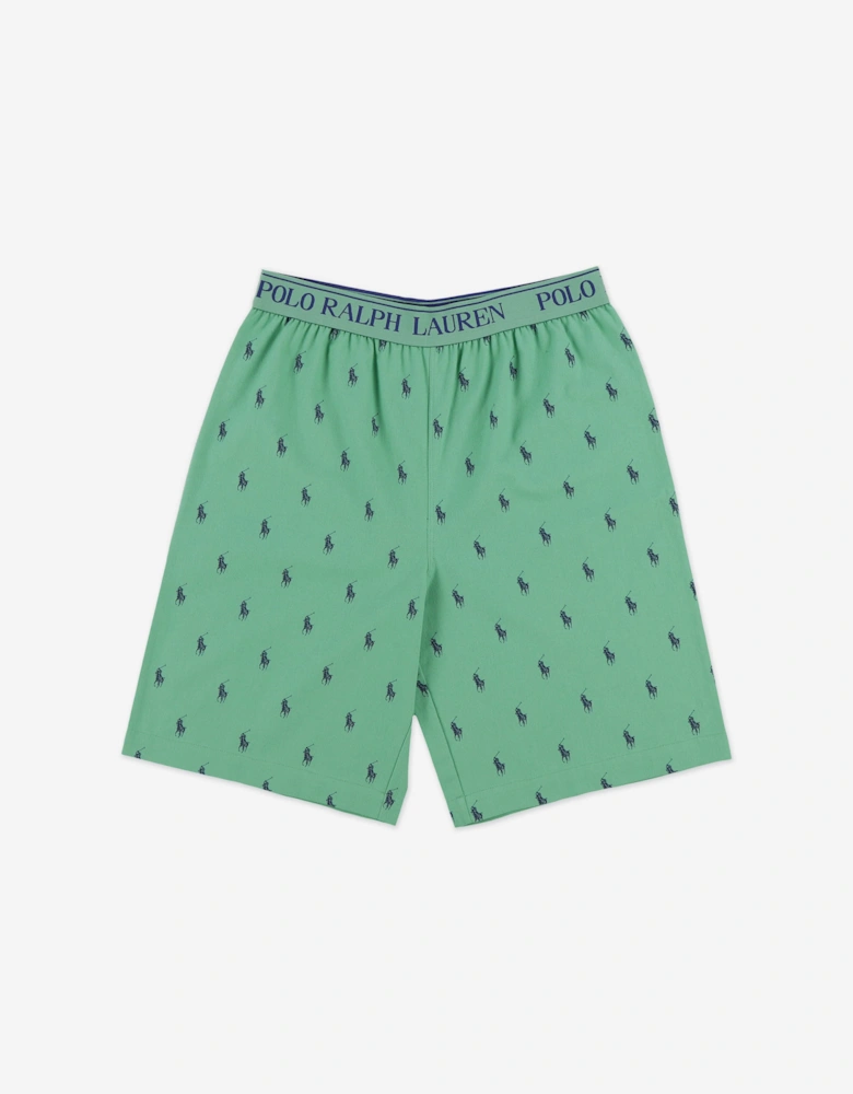 Boys Logo Short Pyjama Set in Green