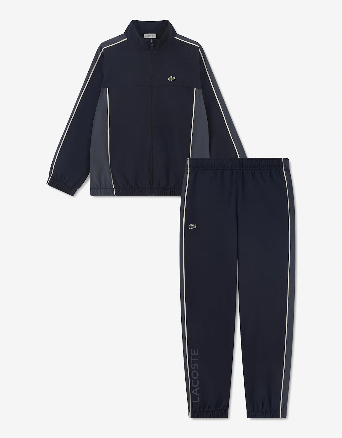 Boys Poly Pongee Tracksuit in Black, 7 of 6