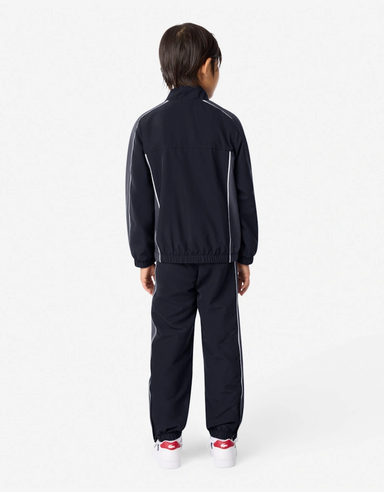 Boys Poly Pongee Tracksuit in Black