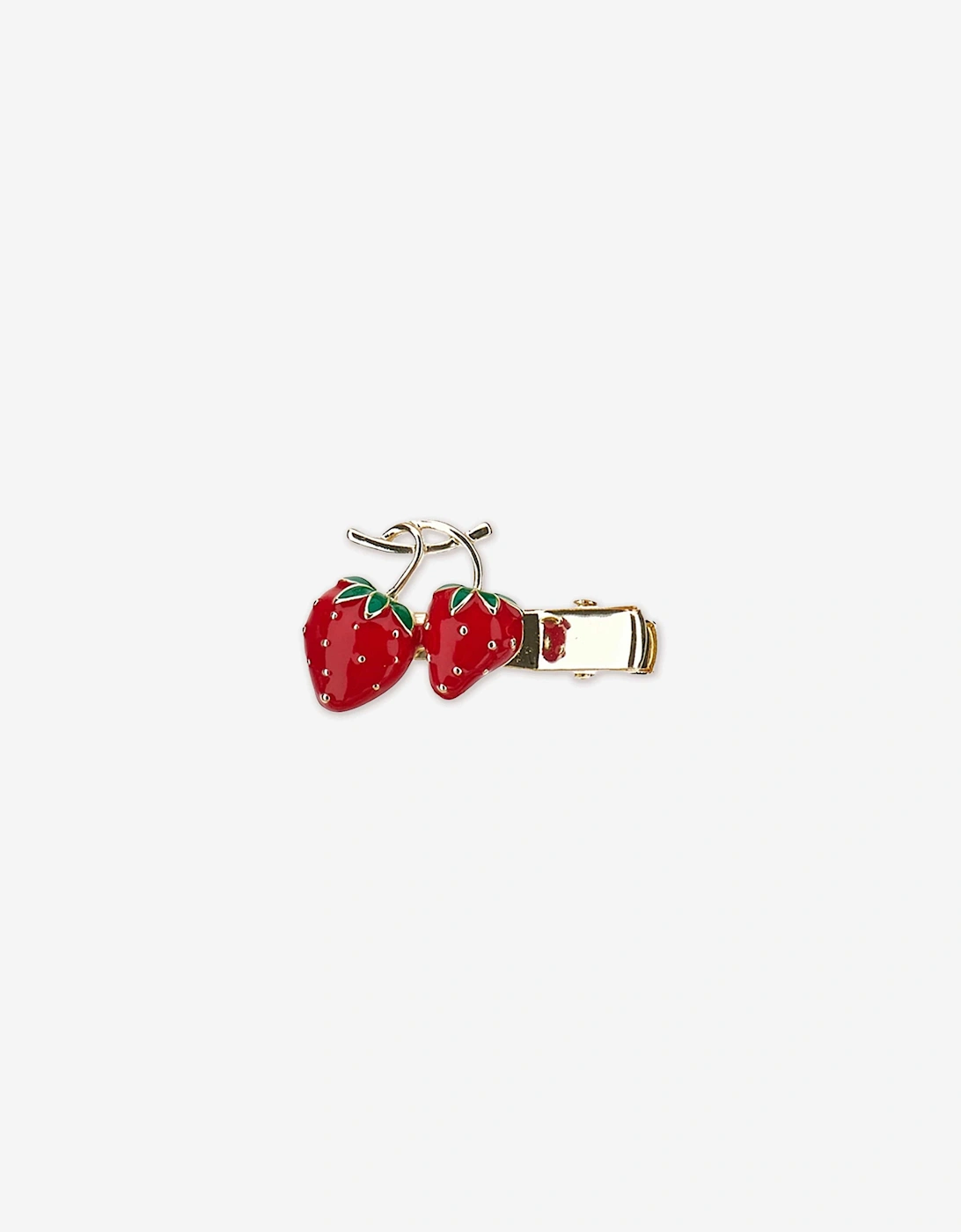 Girls Strawberry Hair Clips Set in Red