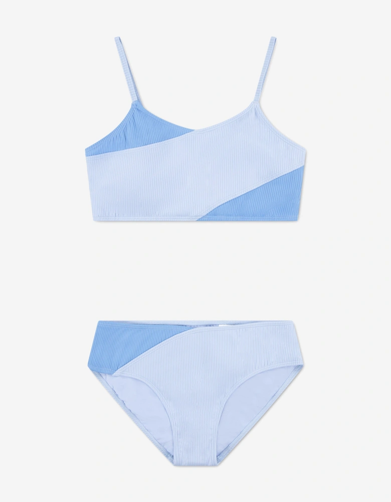 Girls Cross Wrap Bikini in Blue