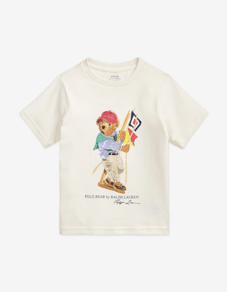 Boys Polo Bear Jersey T-Shirt in White