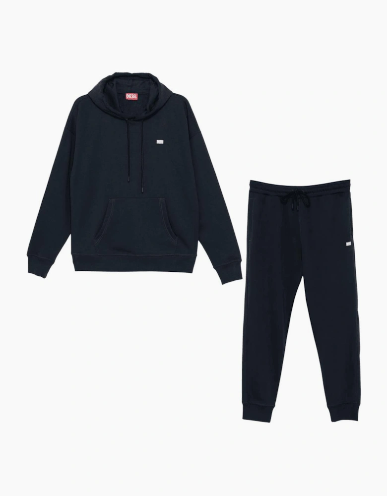 S-Rob Overhead Rubber Logo Hooded Navy Tracksuit