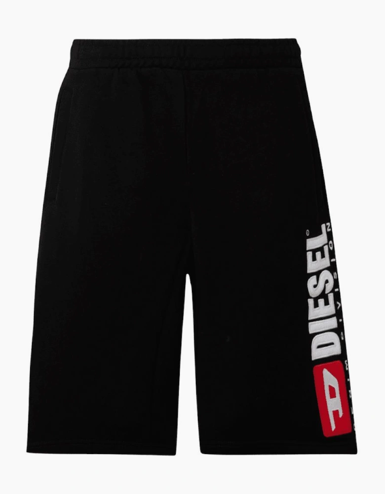 Crow Large Logo Black Cotton Shorts