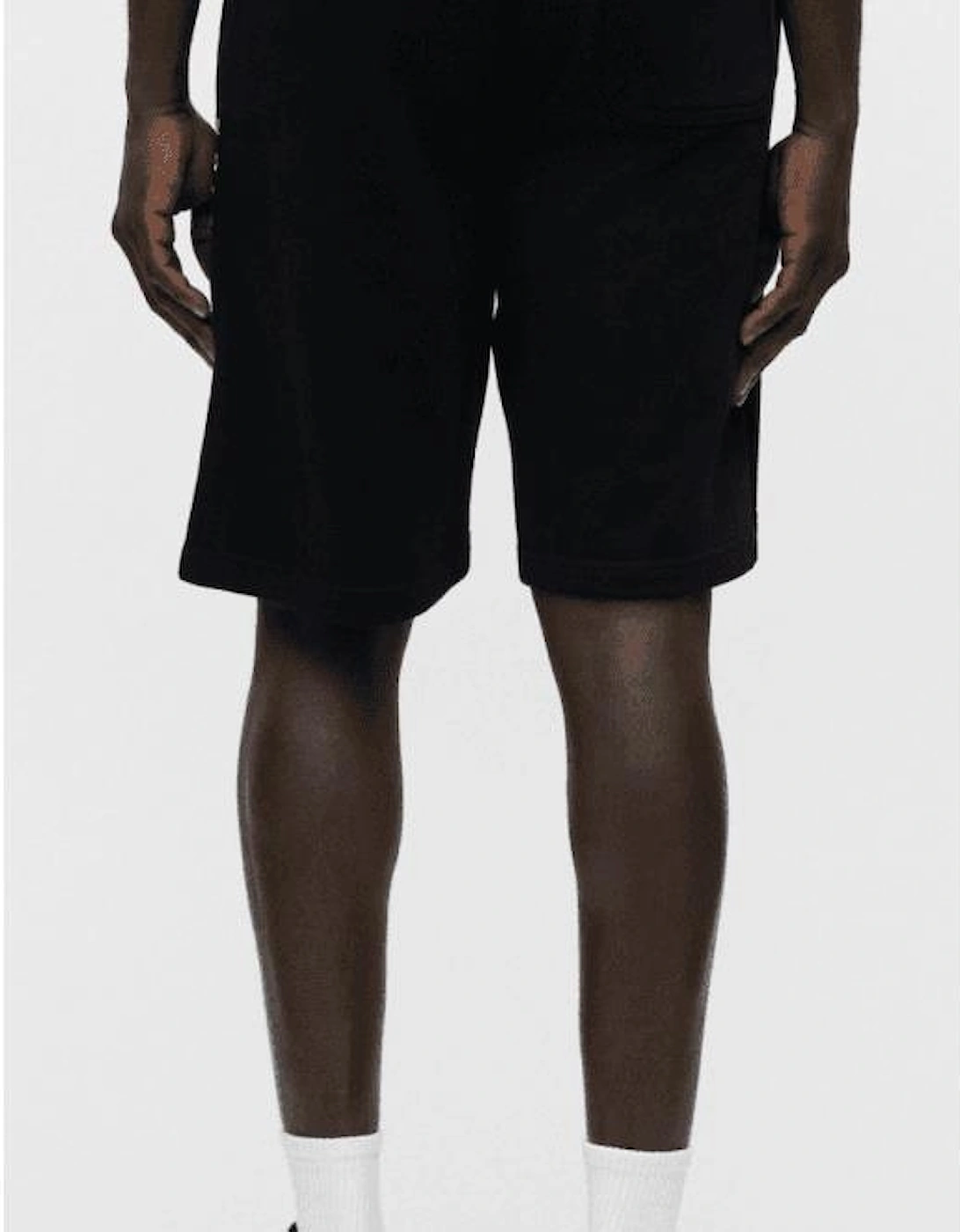 Crow Large Logo Black Cotton Shorts
