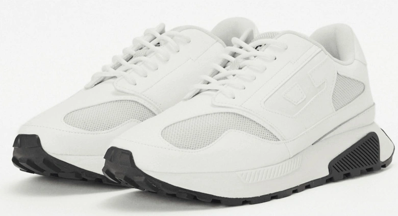 Tame Laced Up White Racer Trainers