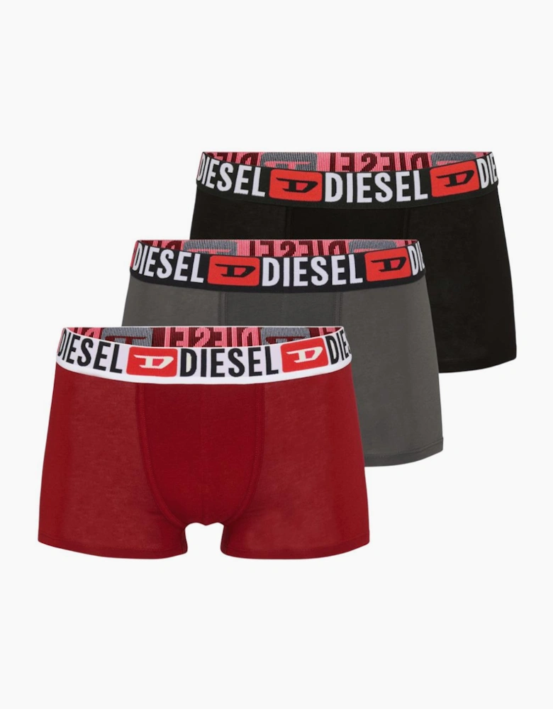Cotton 3-Pack Black/Grey/Red Boxer Shorts