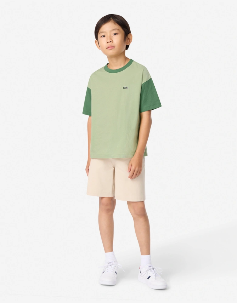 Boys Colourblock Relaxed T-Shirt in Green
