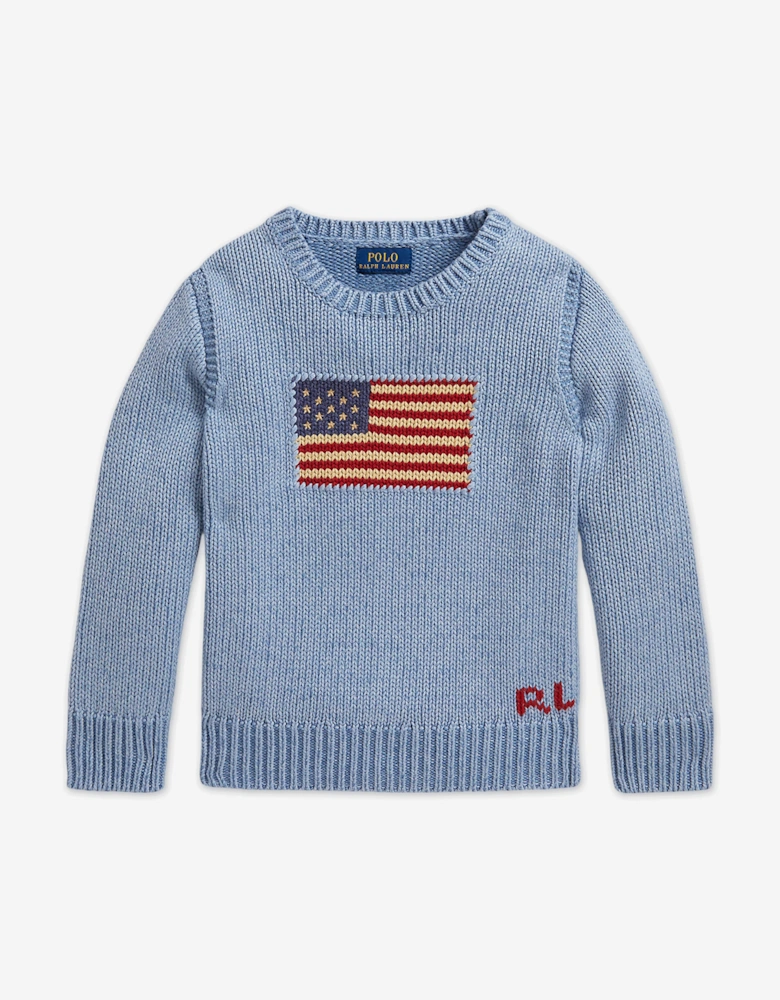Boys Flag Jumper in Blue