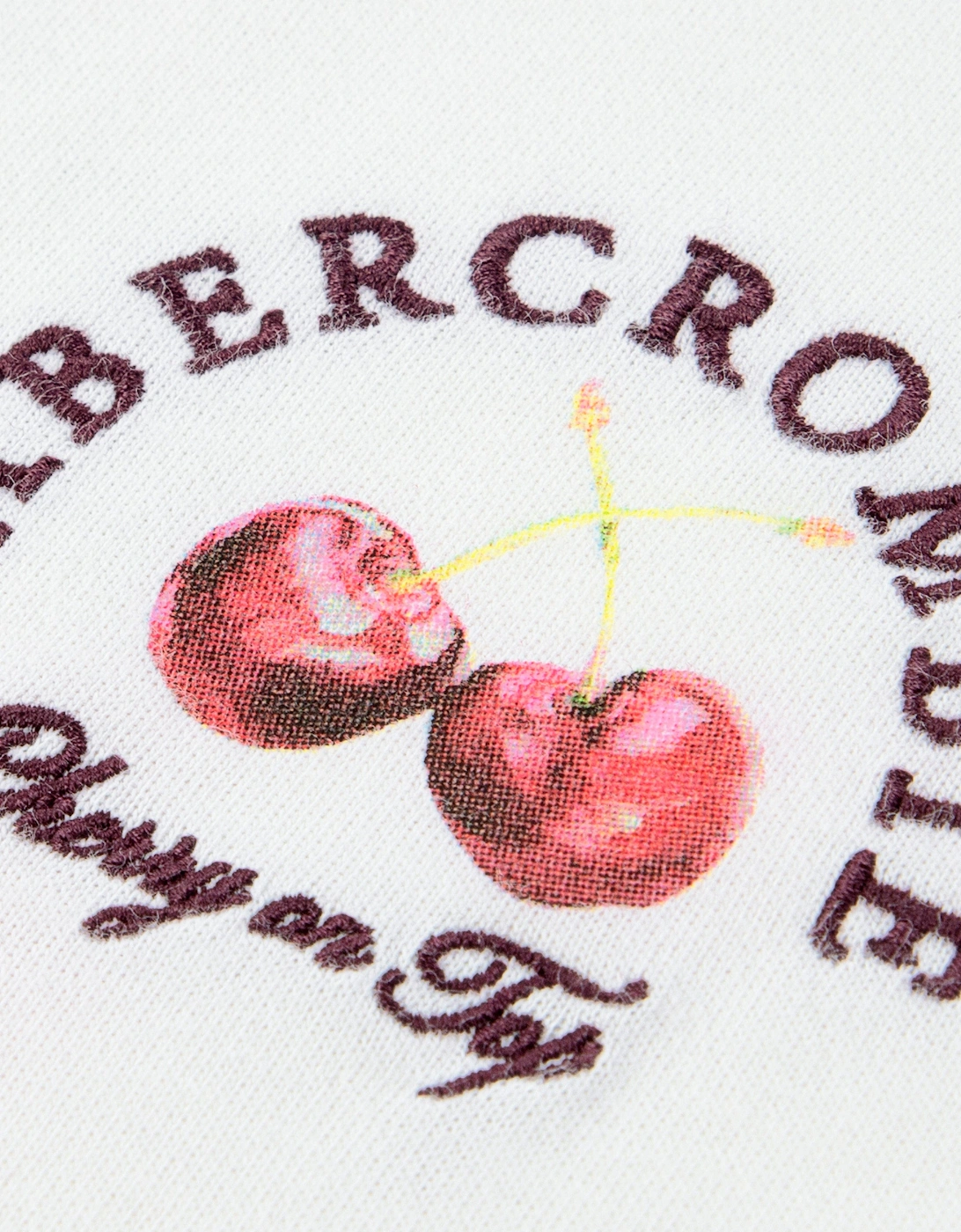 Girls Cherry Boxy T-Shirt in Ivory