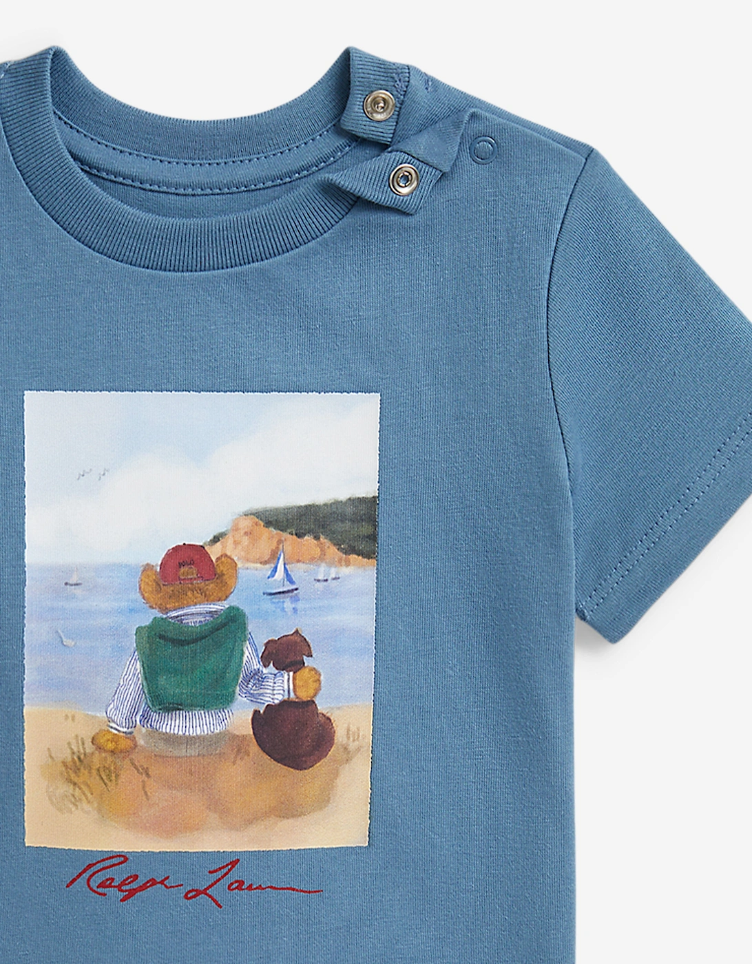 Baby Boys Polo Bear Graphic Print T-Shirt in Blue