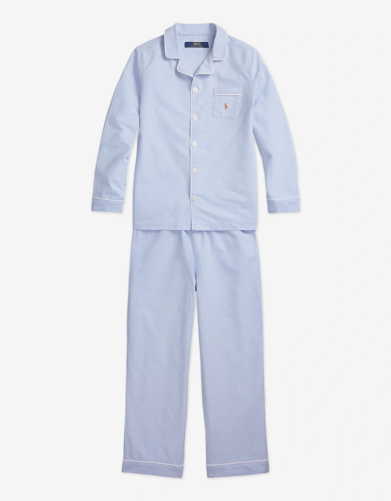 Boys Oxford Pyjama Set in Blue