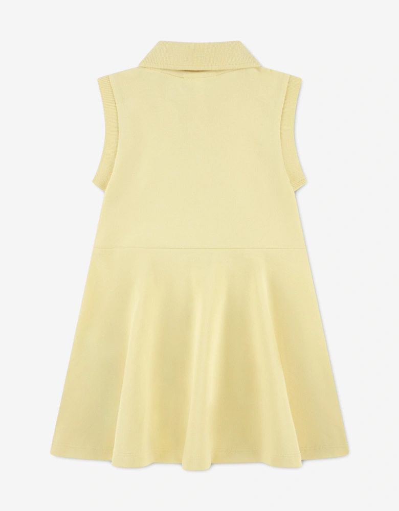 Girls Sleeveless Pique Polo Dress in Yellow