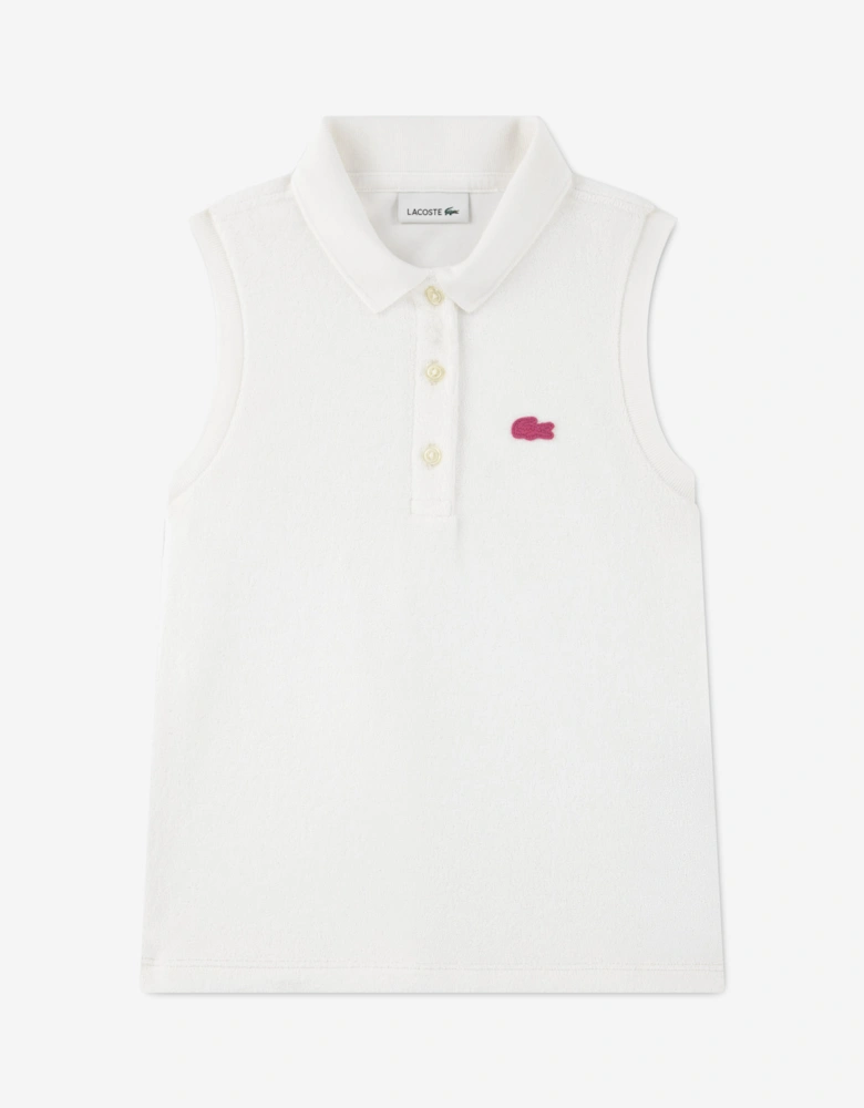 Girls Polo Tank Top in Ivory