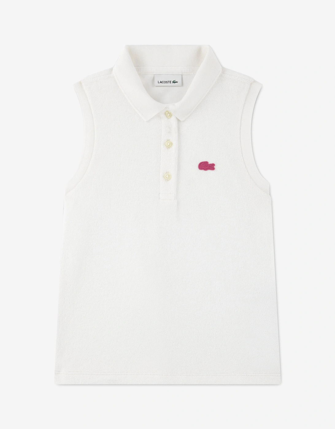 Lacoste Girls Cream 'S Polo Tank Top In Ivory  14 Years Size 14 Yrs Kids