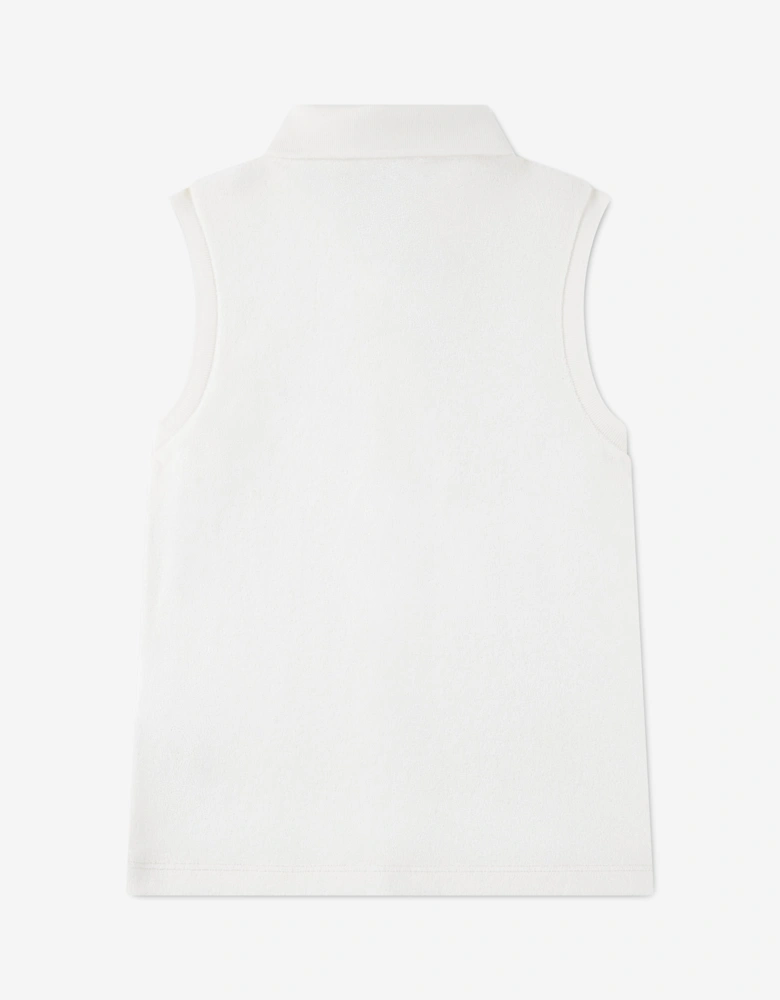 Girls Polo Tank Top in Ivory