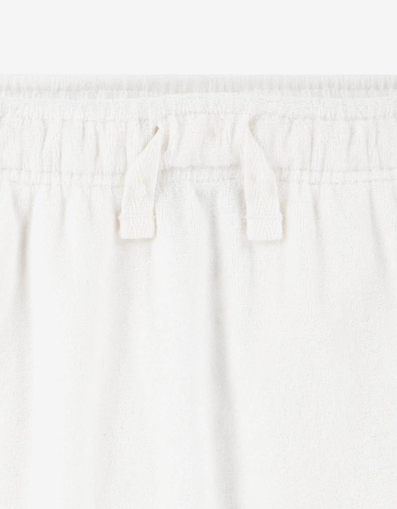 Girls Terry Knit Skirt in Ivory
