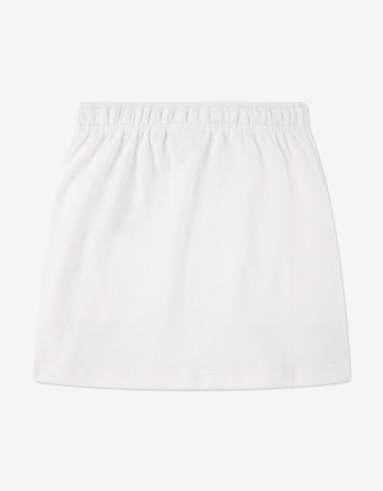 Girls Terry Knit Skirt in Ivory