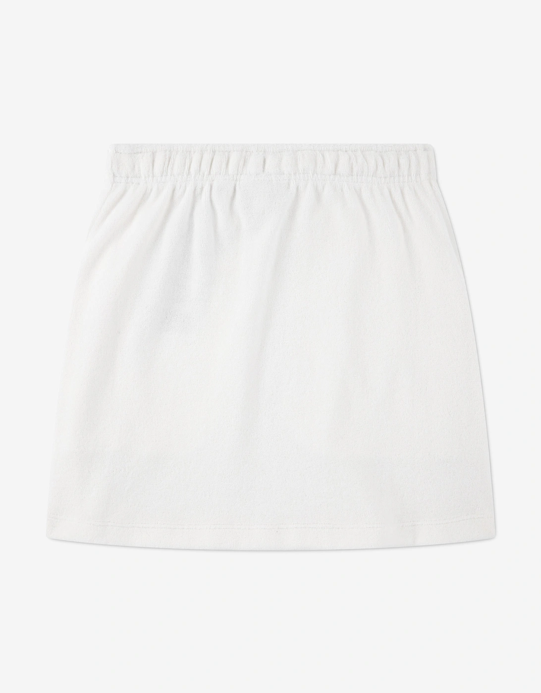 Girls Terry Knit Skirt in Ivory
