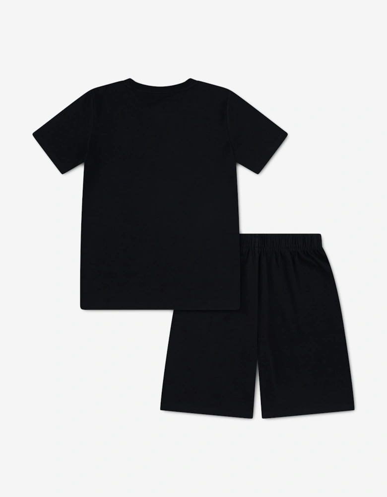 Boys Polo Short Pyjama Set in Black