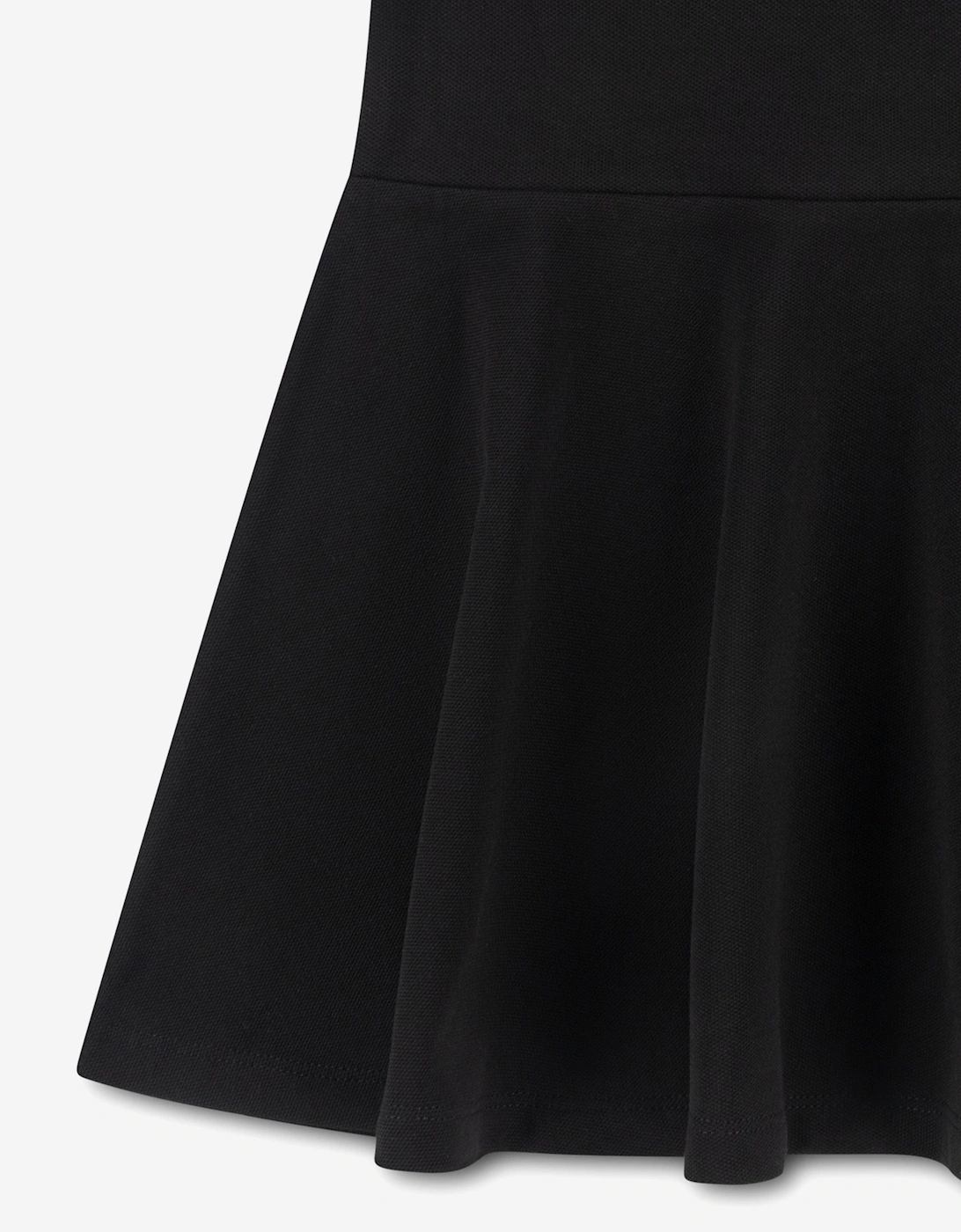 Girls Sleeveless Pique Polo Dress in Black