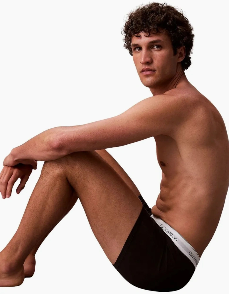 5-Pack Icon Cotton Stretch 'Relaxed Dart' Boxer Trunks, Black/white