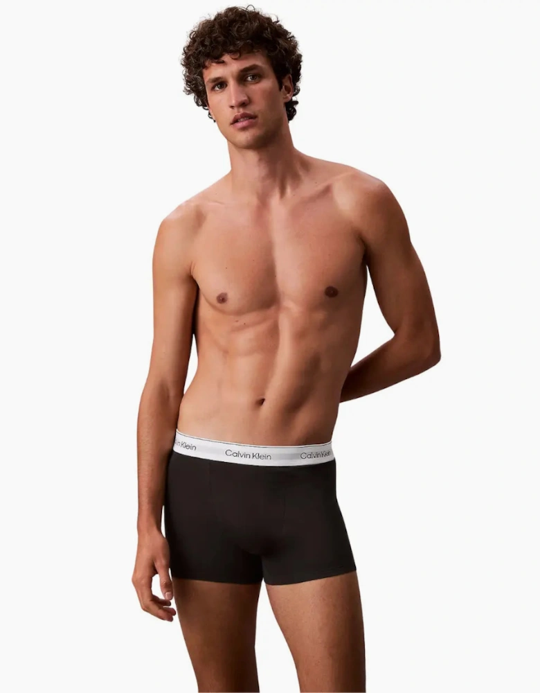 5-Pack Icon Cotton Stretch 'Relaxed Dart' Boxer Trunks, Black/white