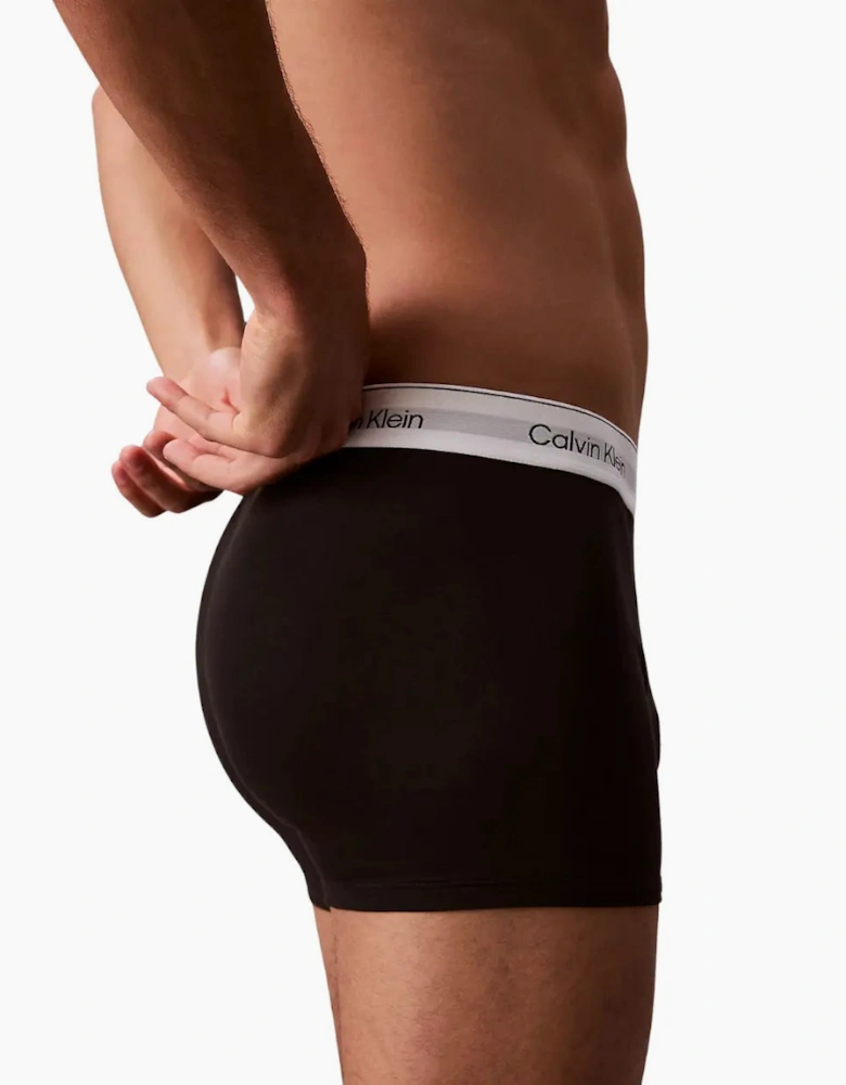 5-Pack Icon Cotton Stretch 'Relaxed Dart' Boxer Trunks, Black/white