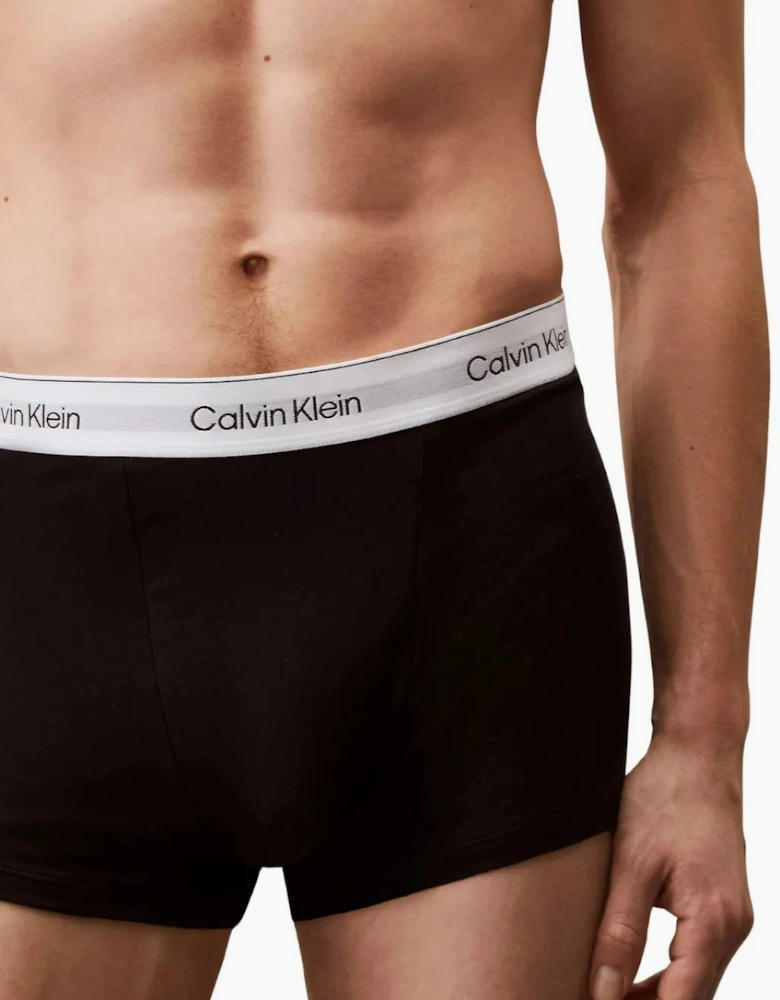 5-Pack Icon Cotton Stretch 'Relaxed Dart' Boxer Trunks, Black/white