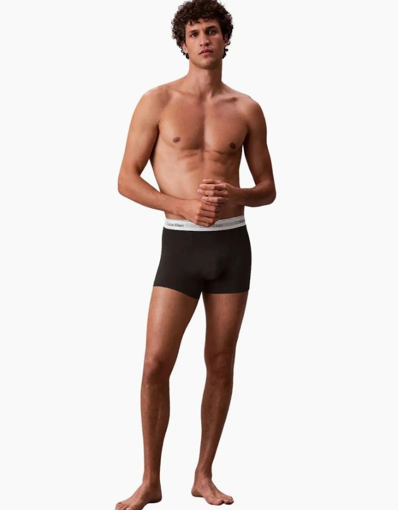 5-Pack Icon Cotton Stretch 'Relaxed Dart' Boxer Trunks, Black/white