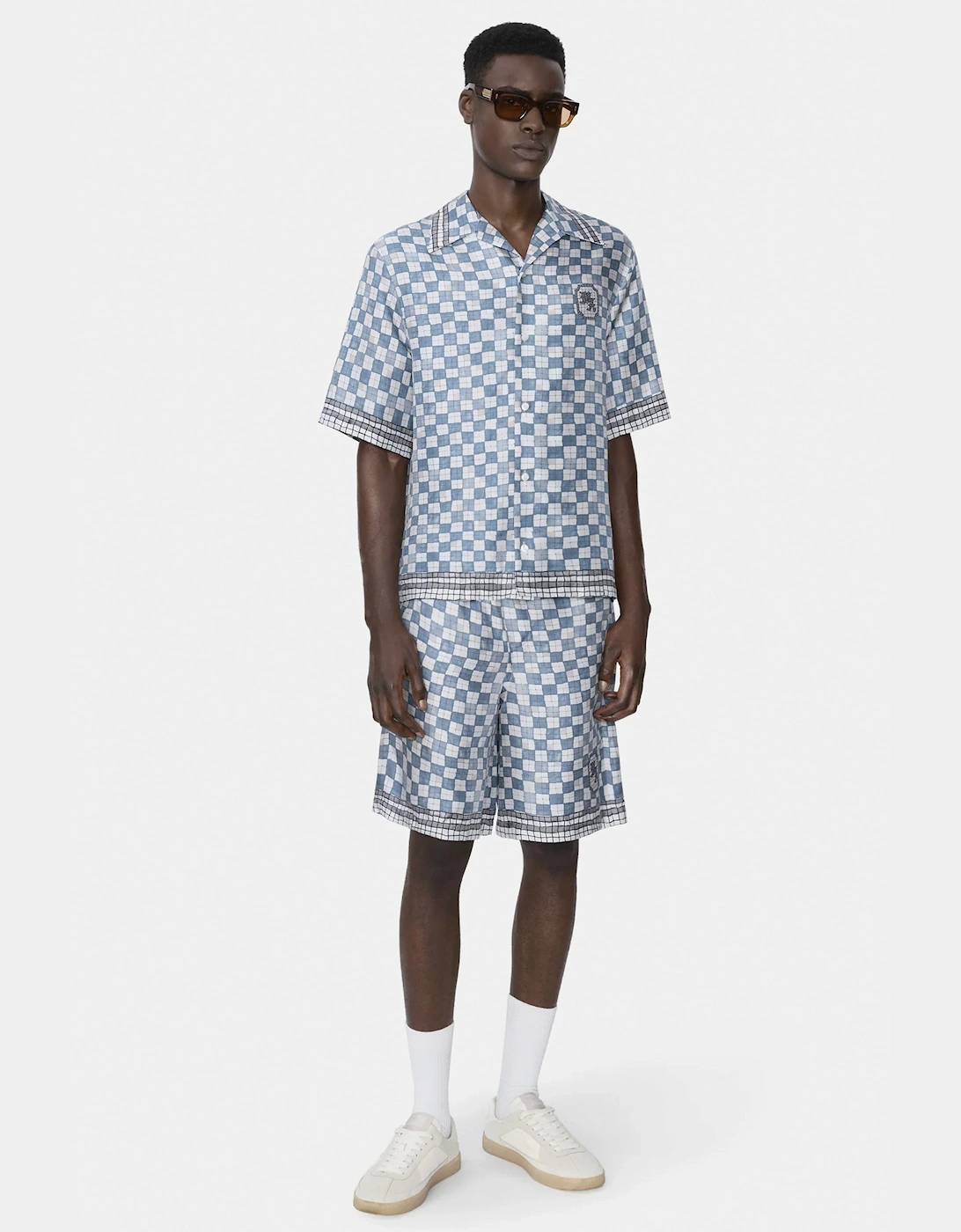 MA Checkered Bowling Shirt Blue