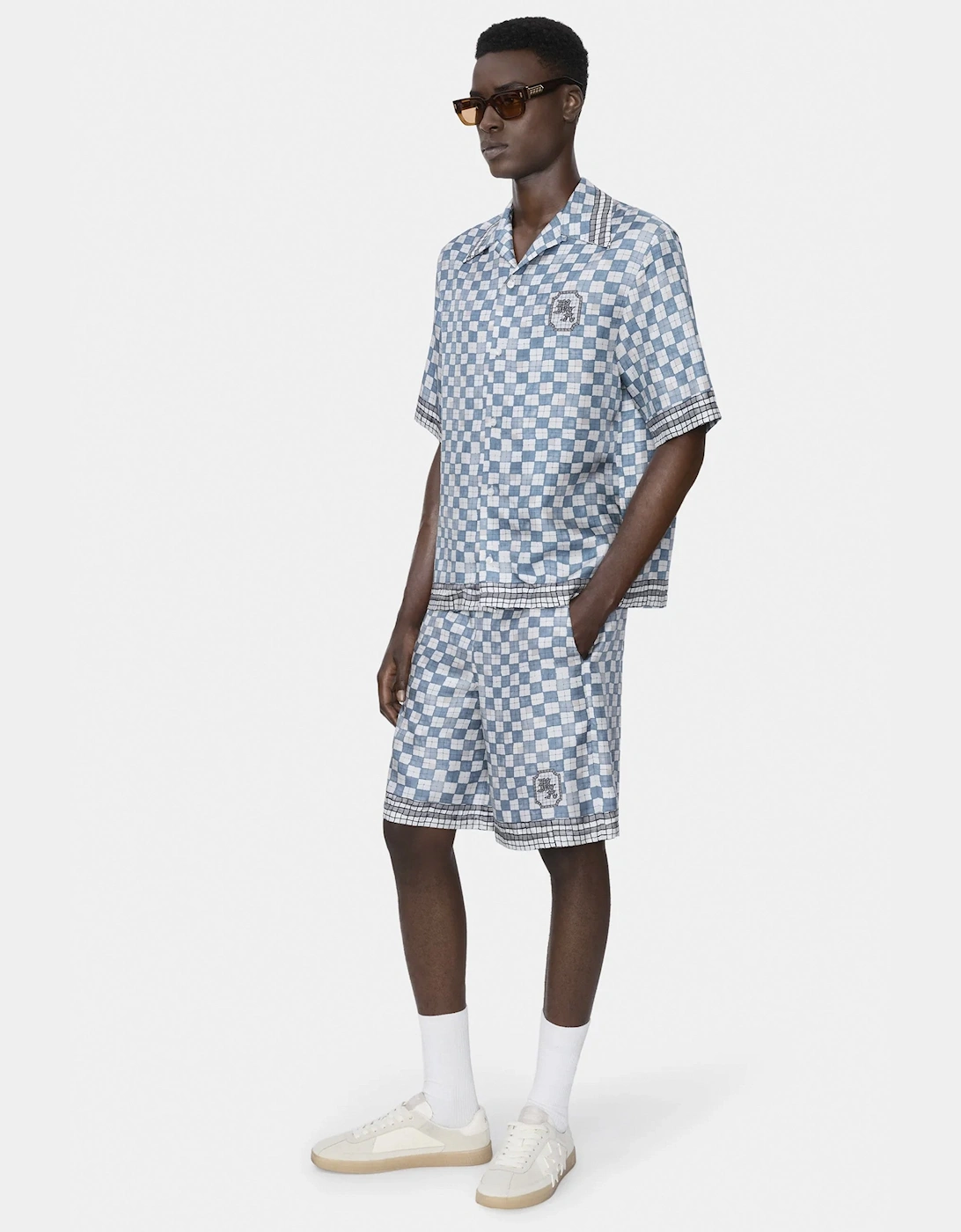 MA Checkered Bowling Shirt Blue