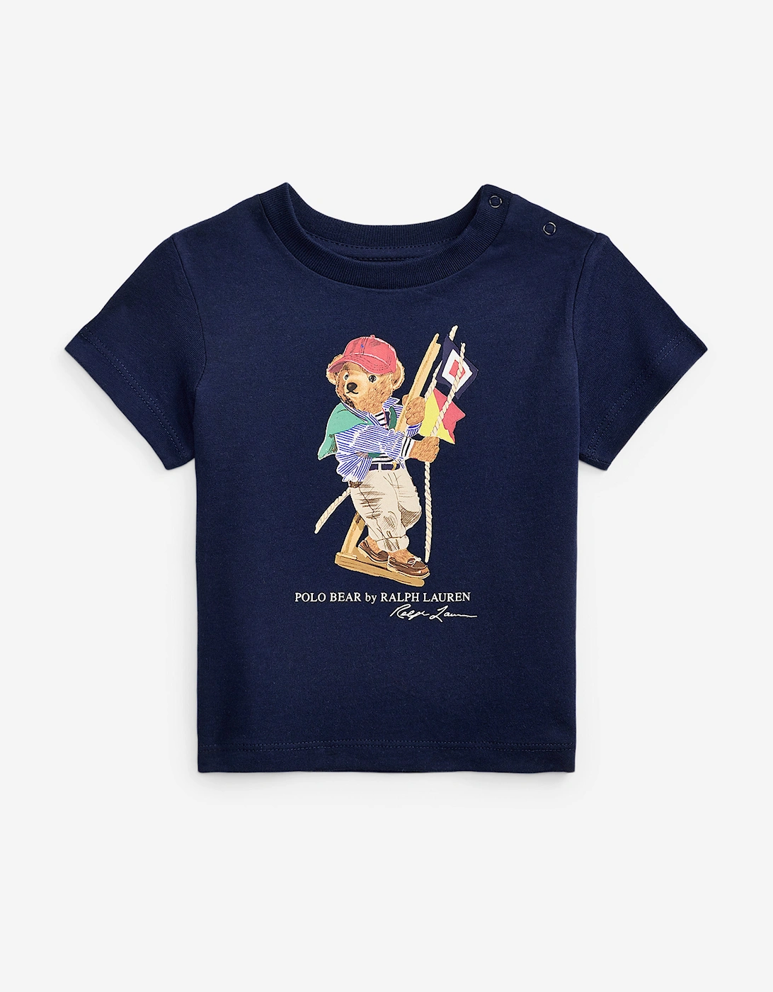 Baby Boys Polo Bear Jersey T-Shirt in Navy, 5 of 4
