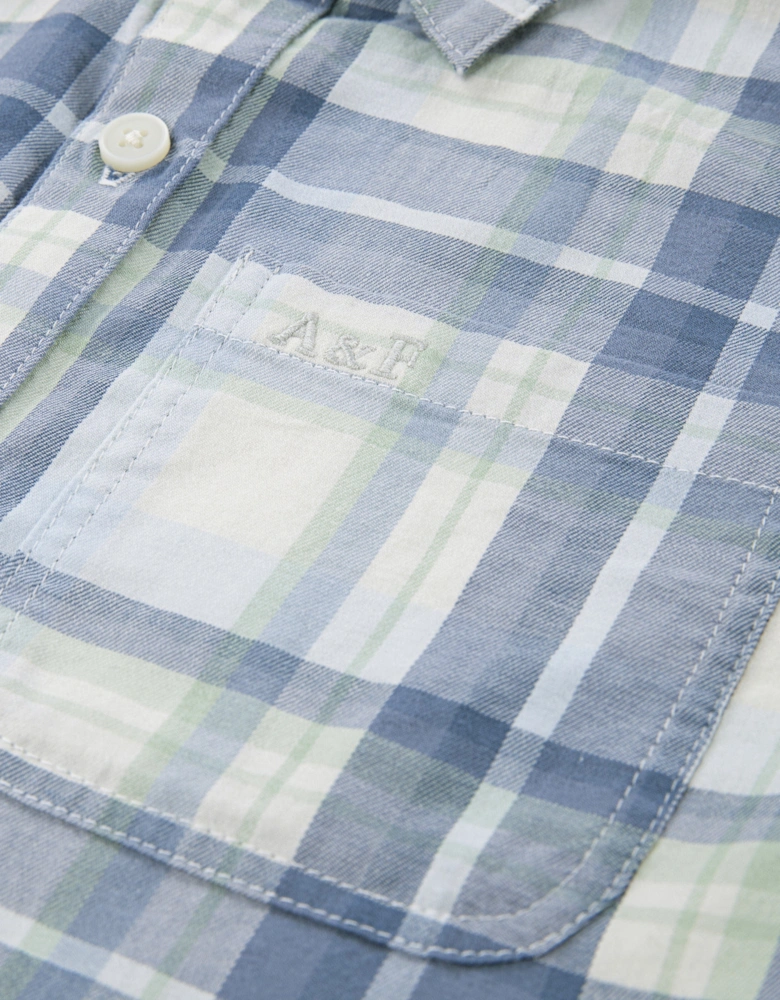 Boys Boxy Woven Shirt in Blue