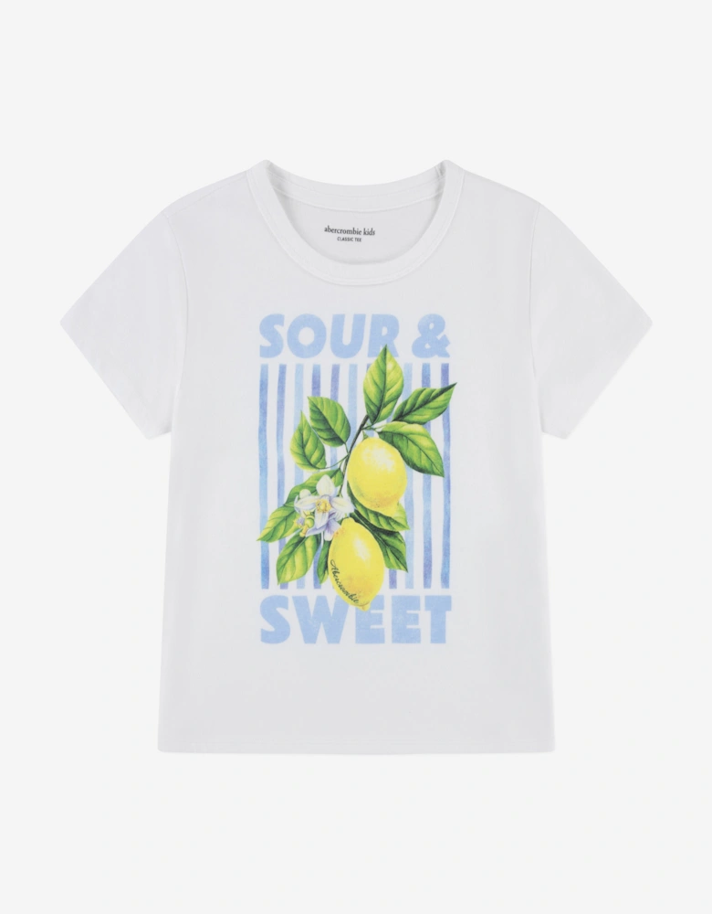 Girls Sour & Sweet Classic T-Shirt in White